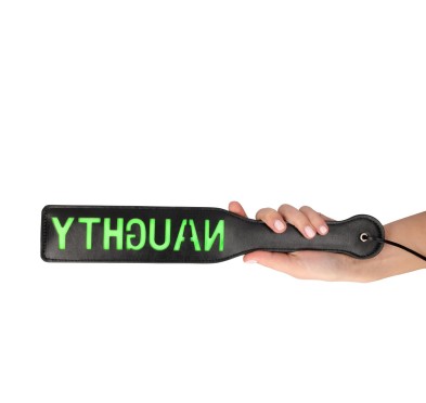 'Naughty'' Paddle - Glow in the Dark - Black/Neon Green